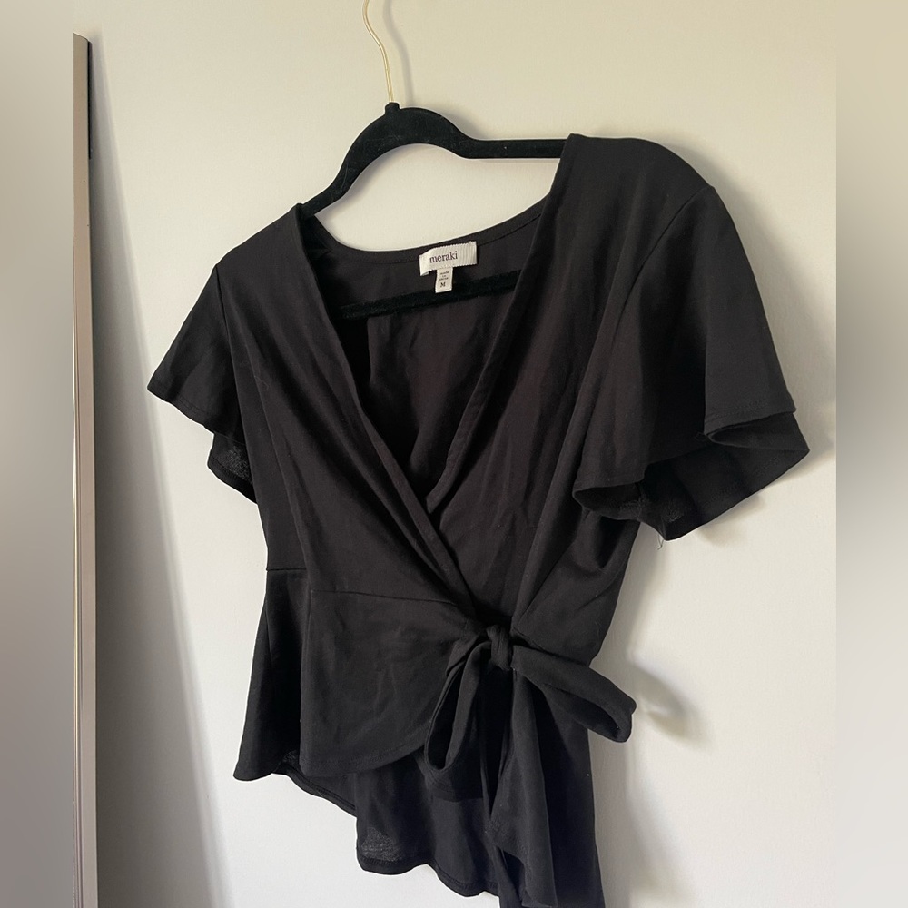 🖤Black side tie top/blouse🖤